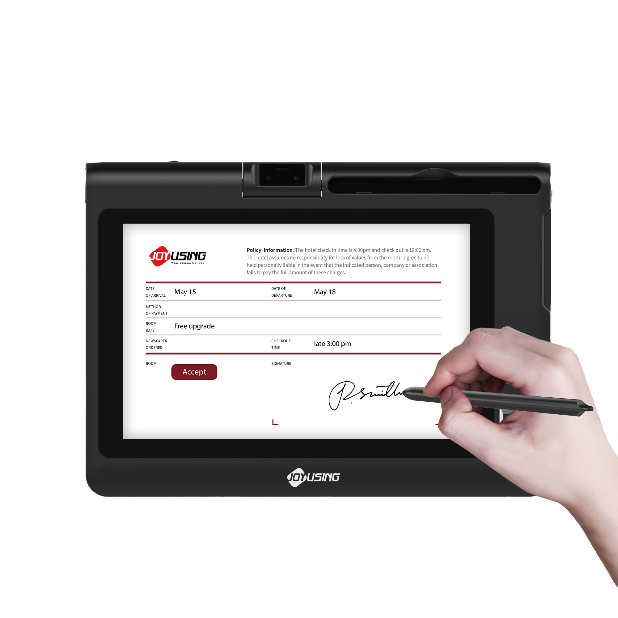 Digital Signature Pad - แผ่นเซ็นชื่อแบบดิจิทัลพร้อมหน้าจอ 10.1 นิ้ว พร้อมเครื่องอ่านสมาร์ทการ์ดและเครื่องสแกนลายนิ้วมือ