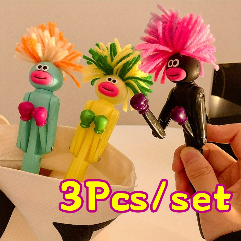 Cool Office Tech Gadgets - ปากกาลูกลื่น 3 ชิ้น รูปทรงกล่องชกมวย ของเล่นคลายเครียดสุดเท่ ของเล่นบนโต๊ะทำงาน