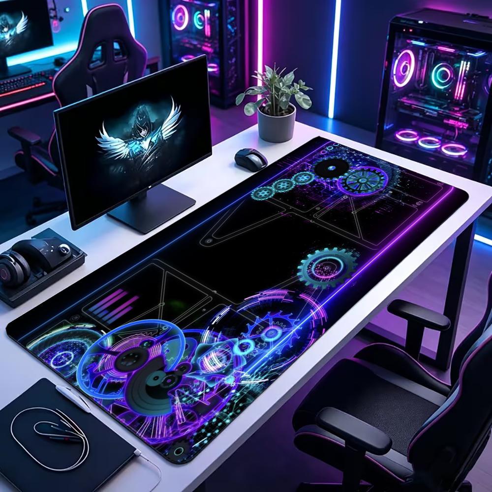 The Office Tech - แผ่นรองเมาส์ขนาดใหญ่ Tech Gear Circuit แผ่นรองเมาส์ แผ่นรองคีย์บอร์ดสำหรับเล่นเกม