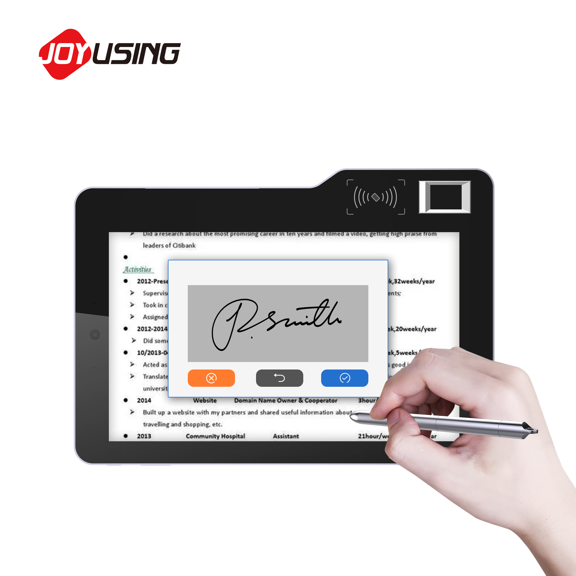 แท็บเล็ต Android ระบบไบโอเมตริ - Digital Signature Pad บทวิจารณ์และราคา